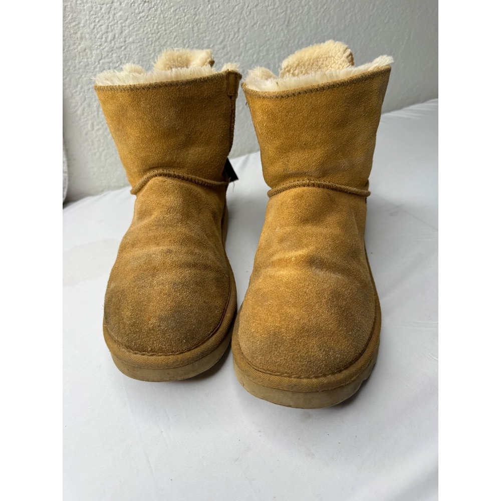 Custom Louis Vuitton Monogram Reconstructed UGG Chestnut Suede Boots Bow Detail